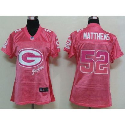Nike Green Bay Packers #52 Clay Matthews Pink Women's Fem Fan NFL Game Jersey