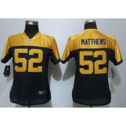 Nike Green Bay Packers #52 Clay Matthews Navy Blue Alternate Women's Stitched NFL New Limited Jersey
