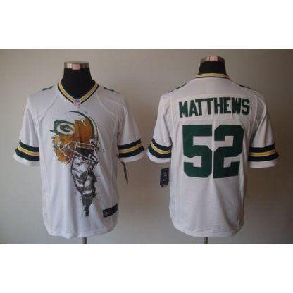 Nike Green Bay Packers #52 Clay Matthews White Men's Stitched NFL Helmet Tri-Blend Limited Jersey