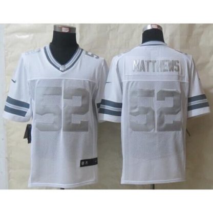 Nike Green Bay Packers #52 Clay Matthews White Men's Stitched NFL Limited Platinum Jersey