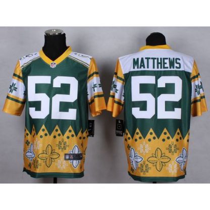 Nike Green Bay Packers #52 Clay Matthews Green Men's Stitched NFL Elite Noble Fashion Jersey