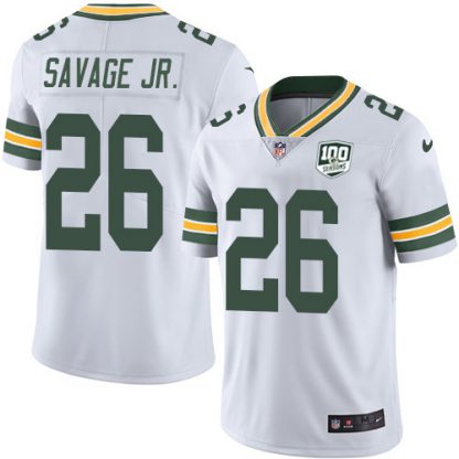 Nike Green Bay Packers #26 Darnell Savage Jr. White Youth 100th Season Stitched NFL Vapor Untouchable Limited Jersey
