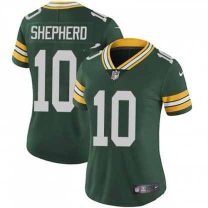 Nike Green Bay Packers #10 Darrius Shepherd Green Team Color Women's Stitched NFL Vapor Untouchable Limited Jersey