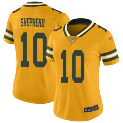 Nike Green Bay Packers #10 Darrius Shepherd Gold Women's Stitched NFL Limited Inverted Legend Jersey