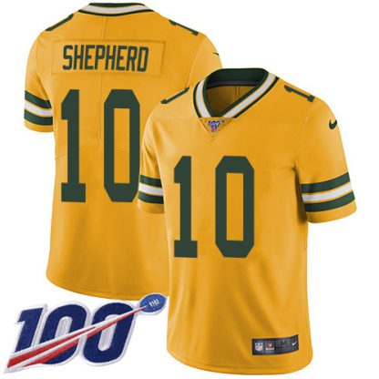 Nike Green Bay Packers #10 Darrius Shepherd Yellow Men's Stitched NFL Limited Rush 100th Season Jersey