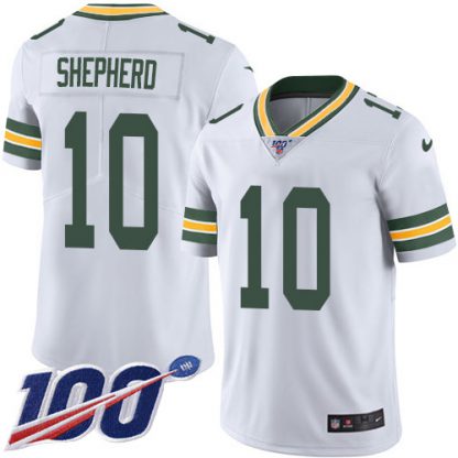 Nike Green Bay Packers #10 Darrius Shepherd White Men's Stitched NFL 100th Season Vapor Untouchable Limited Jersey