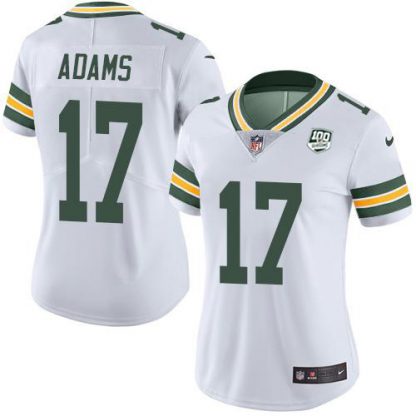 Nike Green Bay Packers #17 Davante Adams White Women's 100th Season Stitched NFL Vapor Untouchable Limited Jersey