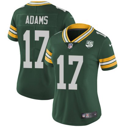 Nike Green Bay Packers #17 Davante Adams Green Team Color Women's 100th Season Stitched NFL Vapor Untouchable Limited Jersey