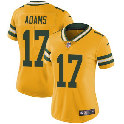 Nike Green Bay Packers #17 Davante Adams Yellow Women's Stitched NFL Limited Rush Jersey
