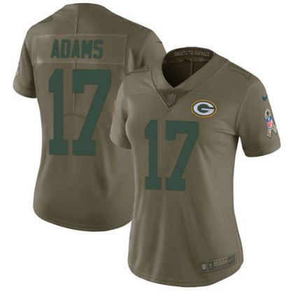 Nike Green Bay Packers #17 Davante Adams Olive Women's Stitched NFL Limited 2017 Salute to Service Jersey