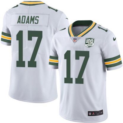 Nike Green Bay Packers #17 Davante Adams White Men's 100th Season Stitched NFL Vapor Untouchable Limited Jersey