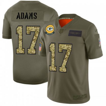 Green Bay Green Bay Packers #17 Davante Adams Men's Nike 2019 Olive Camo Salute To Service Limited NFL Jersey