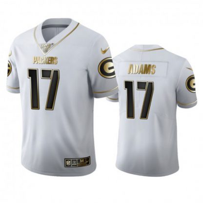 Green Bay Green Bay Packers #17 Davante Adams Men's Nike White Golden Edition Vapor Limited NFL 100 Jersey