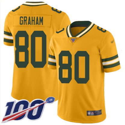 Nike Green Bay Packers #80 Jimmy Graham Gold Men's Stitched NFL Limited Inverted Legend 100th Season Jersey
