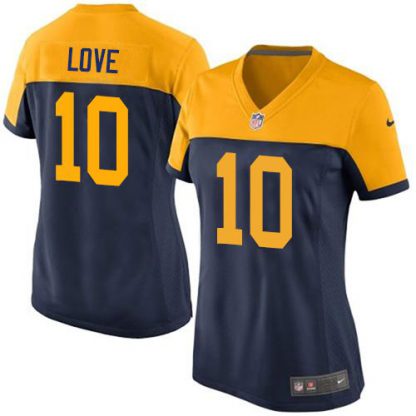 Nike Green Bay Packers #10 Jordan Love Navy Blue Alternate Women's Stitched NFL Vapor Untouchable Limited Jersey