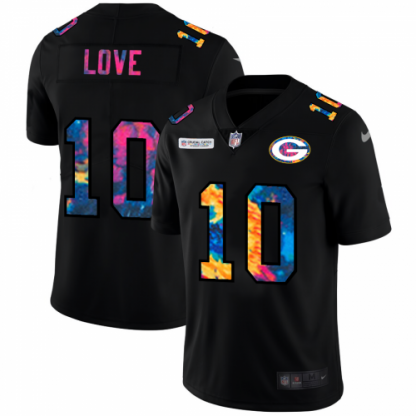 Green Bay Green Bay Packers #10 Jordan Love Men's Nike Multi-Color Black 2020 NFL Crucial Catch Vapor Untouchable Limited Jersey