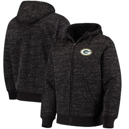Men's Green Bay Green Bay Packers G-III Sports by Carl Banks Heathered Black Discovery Sherpa Full-Zip Jacket