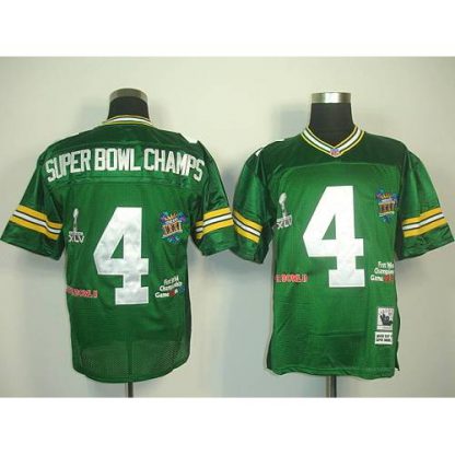 Mitchell And Ness Green Bay Packers #4 Superbowlchamps Green Stitched NFL Jersey