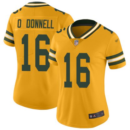 Nike Green Bay Packers #16 Pat O'Donnell Gold Women's Stitched NFL Limited Inverted Legend Jersey