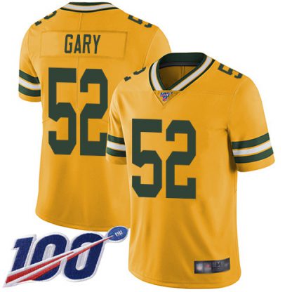 Nike Green Bay Packers #52 Rashan Gary Yellow Men's Stitched NFL Limited Rush 100th Season Jersey