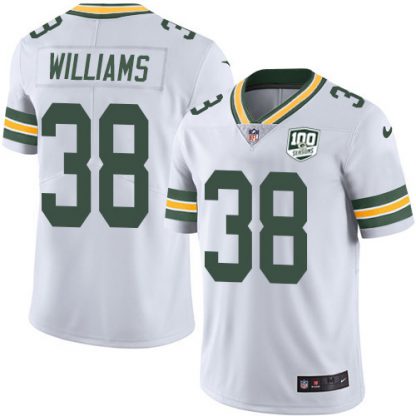 Nike Green Bay Packers #38 Tramon Williams White Men's 100th Season Stitched NFL Vapor Untouchable Limited Jersey