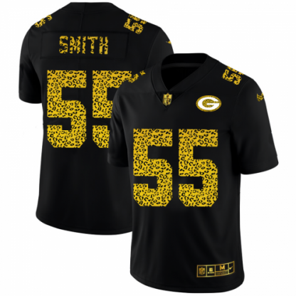 Green Bay Green Bay Packers #55 Za'Darius Smith Men's Nike Leopard Print Fashion Vapor Limited NFL Jersey Black