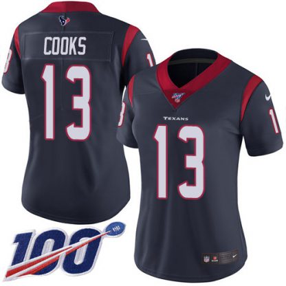 Nike Houston Texans #13 Brandin Cooks Navy Blue Team Color Women's Stitched NFL 100th Season Vapor Untouchable Limited Jersey