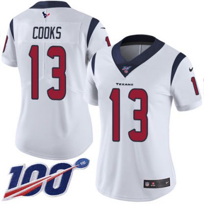 Nike Houston Texans #13 Brandin Cooks White Women's Stitched NFL 100th Season Vapor Untouchable Limited Jersey