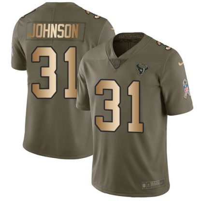 Nike Houston Texans #31 David Johnson Olive/Gold Men's Stitched NFL Limited 2017 Salute To Service Jersey