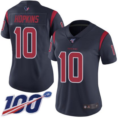Nike Houston Texans #10 DeAndre Hopkins Navy Blue Women's Stitched NFL Limited Rush 100th Season Jersey