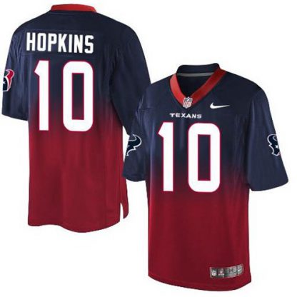 Nike Houston Texans #10 DeAndre Hopkins Navy Blue/Red Men's Stitched NFL Elite Fadeaway Fashion Jersey