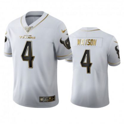Houston Houston Texans #4 DeAndre Hopkins Watson Men's Nike White Golden Edition Vapor Limited NFL 100 Jersey