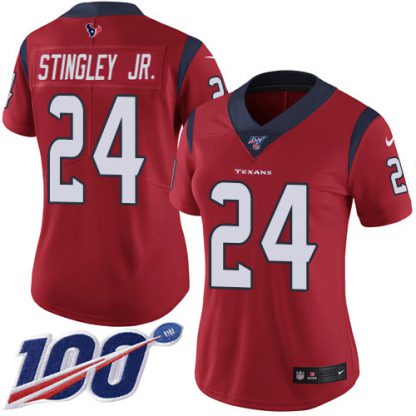 Nike Houston Texans #24 Derek Stingley Jr. Red Alternate Women's Stitched NFL 100th Season Vapor Untouchable Limited Jersey
