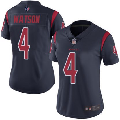 Nike Houston Texans #4 Deshaun Watson Navy Blue Women's Stitched NFL Limited Rush Jersey