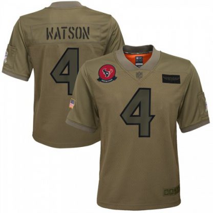 Youth Houston Houston Texans #4 Deshaun Watson Nike Camo 2019 Salute to Service Game Jersey