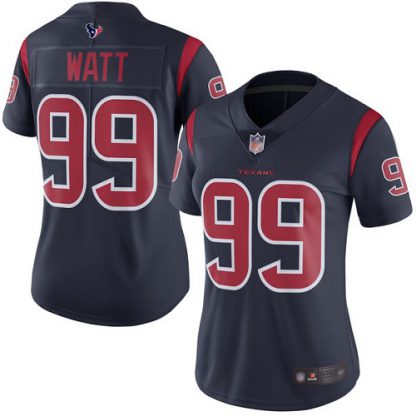Nike Houston Texans #99 J.J. Watt Navy Blue Women's Stitched NFL Limited Rush Jersey