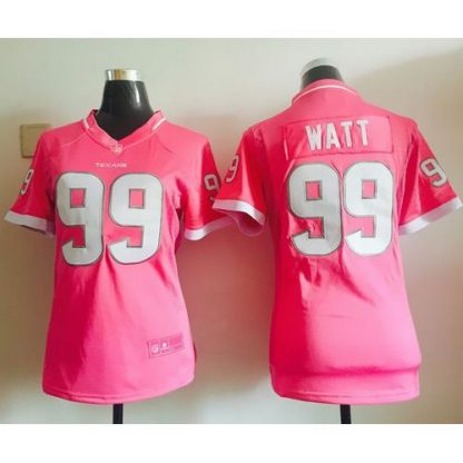 Nike Houston Texans #99 J.J. Watt Pink Women's Stitched NFL Elite Bubble Gum Jersey