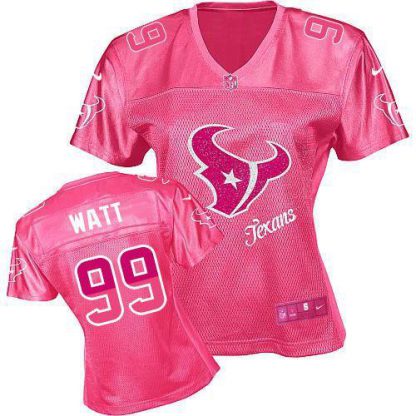 Nike Houston Texans #99 J.J. Watt Pink Women's Fem Fan NFL Game Jersey
