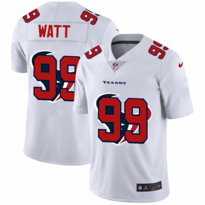 Houston Houston Texans #99 J.J. Watt White Men's Nike Team Logo Dual Overlap Limited NFL Jersey