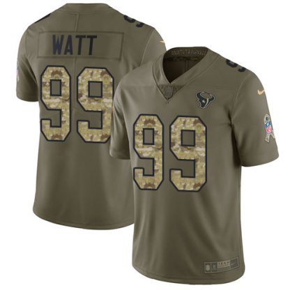 Nike Houston Texans #99 J.J. Watt Olive/Camo Men's Stitched NFL Limited 2017 Salute To Service Jersey