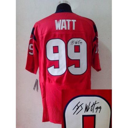 Nike Houston Texans #99 J.J. Watt Red Alternate Men's Stitched NFL Elite Autographed Jersey