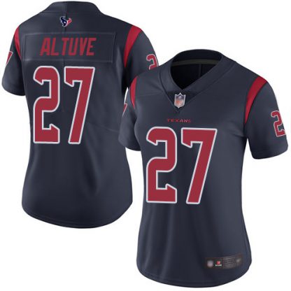 Nike Houston Texans #27 Jose Altuve Navy Blue Women's Stitched NFL Limited Rush Jersey