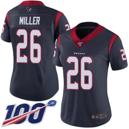 Nike Houston Texans #26 Lamar Miller Navy Blue Team Color Women's Stitched NFL 100th Season Vapor Limited Jersey
