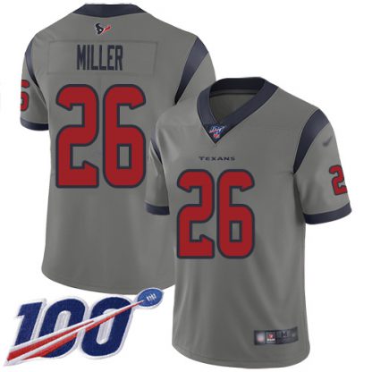 Nike Houston Texans #26 Lamar Miller Gray Men's Stitched NFL Limited Inverted Legend 100th Season Jersey