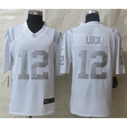 Nike Indianapolis Colts #12 Andrew Luck White Men's Stitched NFL Limited Platinum Jersey
