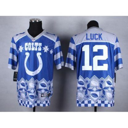 Nike Indianapolis Colts #12 Andrew Luck Royal Blue Men's Stitched NFL Elite Noble Fashion Jersey