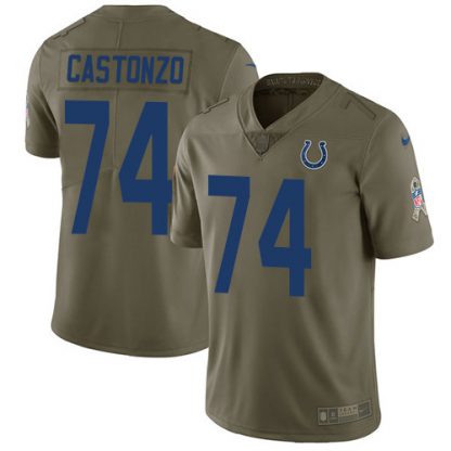 Nike Indianapolis Colts #74 Anthony Castonzo Olive Youth Stitched NFL Limited 2017 Salute To Service Jersey