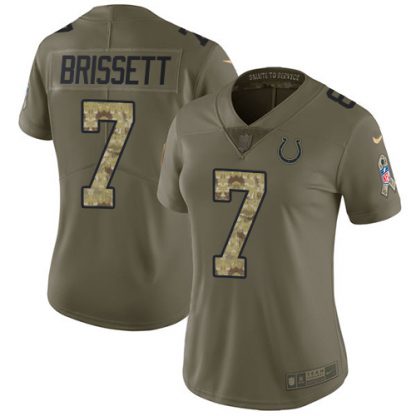 Nike Indianapolis Colts #7 Jacoby Brissett Olive/Camo Women's Stitched NFL Limited 2017 Salute to Service Jersey