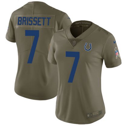 Nike Indianapolis Colts #7 Jacoby Brissett Olive Women's Stitched NFL Limited 2017 Salute to Service Jersey