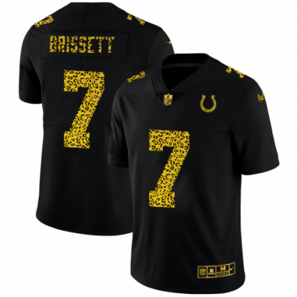 Indianapolis Indianapolis Colts #7 Jacoby Brissett Men's Nike Leopard Print Fashion Vapor Limited NFL Jersey Black